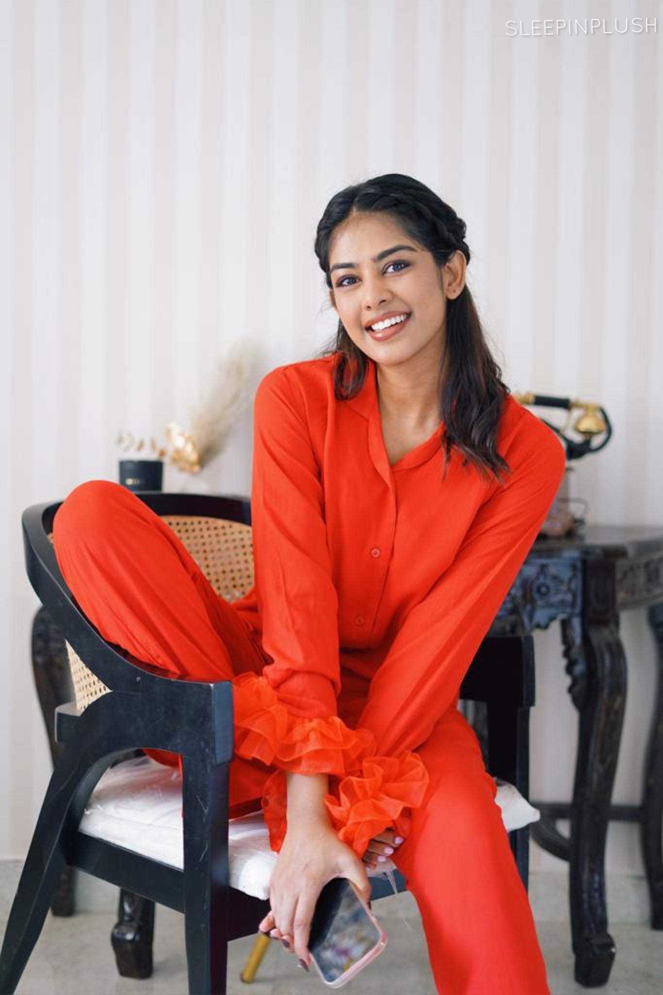 Divya Boppana in The Trouble is Red Co-ord Set