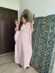 Aanam Mirza in Pink Penguin Kaftan